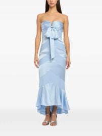 Cinq A Sept Bow Strapless Dress | Blue | FARFETCH at Farfetch